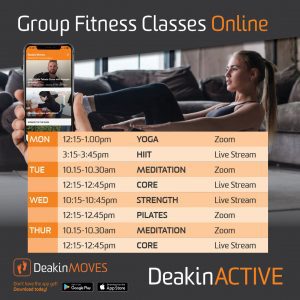 DeakinACTIVE Online Group Fitness Classes Schedule