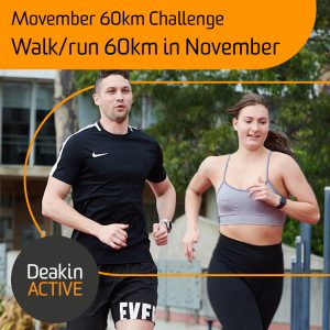 Movember 60km walk/run fitness challenge - male and female running