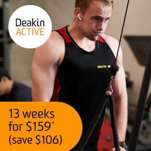 DeakinACTIVE Summer Shred 13 weeks for $159, man lifting weights on cable machine